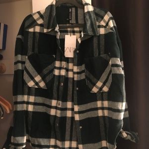 Zara oversized flannel shacket